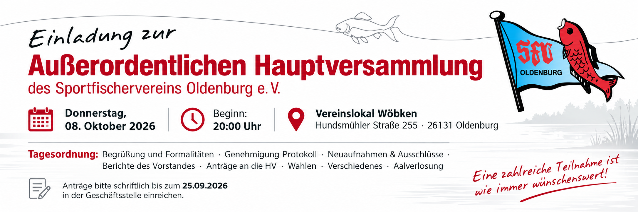 Einladung zur außerordentlichen Hauptversammlung